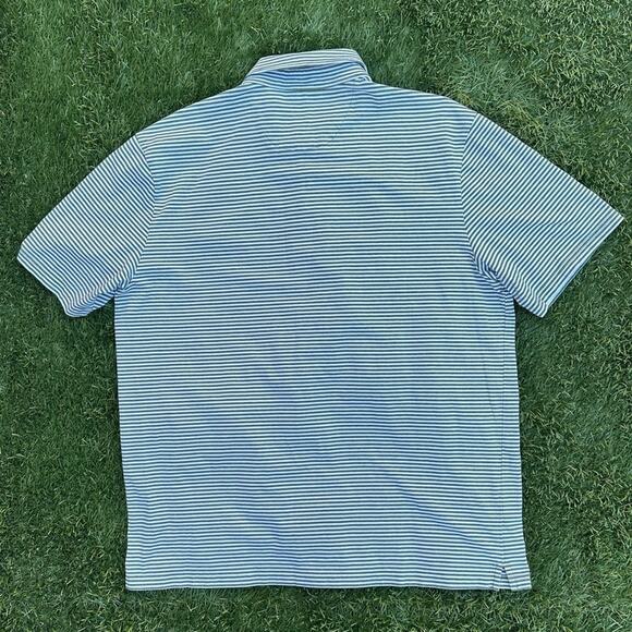 Johnnie-O Original 4 Button Hangin’ Out Pine Striped Short Sleeve Polo Shirt XL - Picture 10 of 10
